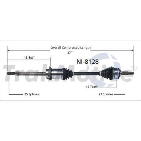 Surtrack Axle Cv Axle Shaft, Ni-8128 NI-8128